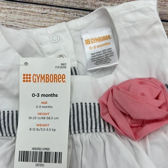 Gymboree Pink and White Top and Bloomer Set Sz 0-3 months NWTS - Picture 3 of 4